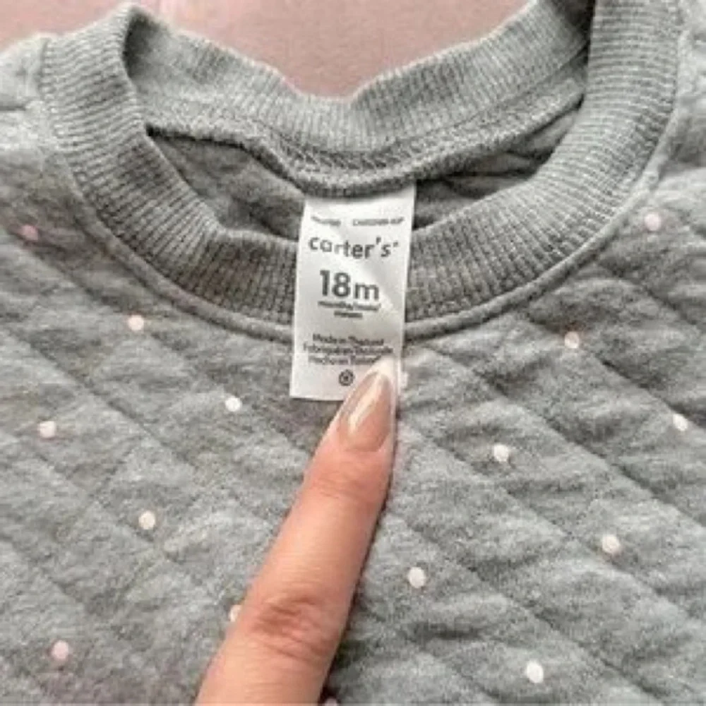 Carter's Light Gray Quilted One-Piece and Hooded Cardigan Set